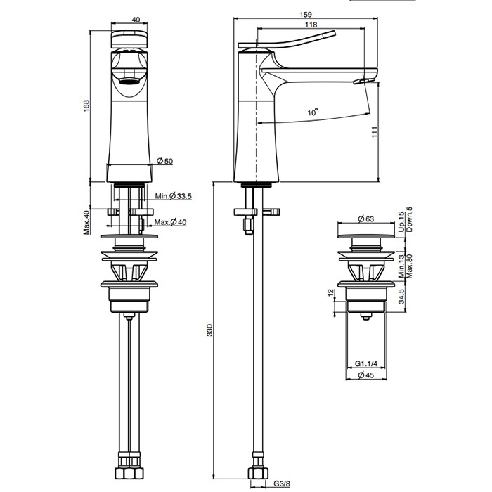 Fima Carlo Frattini Смеситель на раковину, на 1 отв., Flo, F3801CR.ES цвет: хром