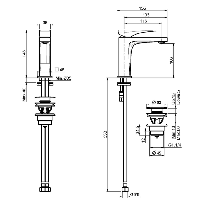 Fima Carlo Frattini Смеситель для раковины, Zeta, F3961NBS цвет: белый