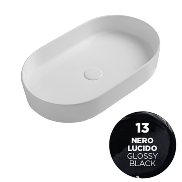 Накладная раковина, 60x36xh12 см, Olympia ceramica Smash, черный глянцевый арт. SMA42SO6013