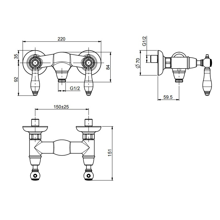 Fima Carlo Frattini Смеситель для душа, Herend, F5405/1CR цвет: хром