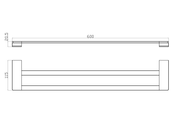 Полотенцедержатель двойной, Wonzon & Woghand Eclipse, WW-9111 цвет: хром
