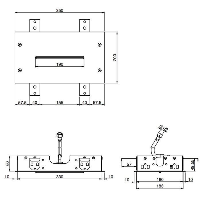 Fima Carlo Frattini Верхний душ 35х20см., потолочный, Soffioni, F2810NS цвет: чёрный