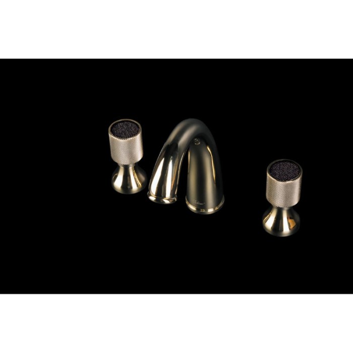 Смеситель для раковины на 3 отверстия black, gold, Boheme Royal cristal - 297-Royal/CRST-black