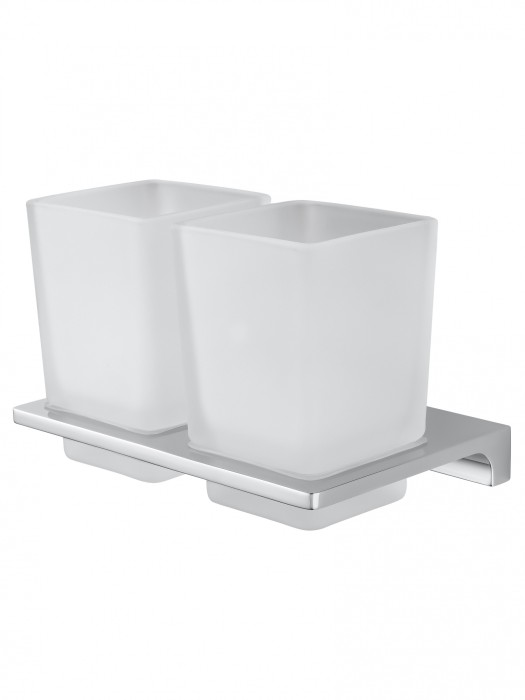 Два стакана для зубных щеток с держателем, Wonzon &amp; Woghand Eclipse, WW-9128 цвет: хром