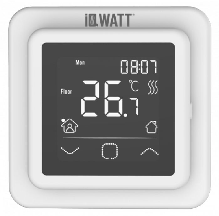 Термостат программируемый с сенсорным дисплеем SMART HEAT WHITE, IQWATT арт. 00408