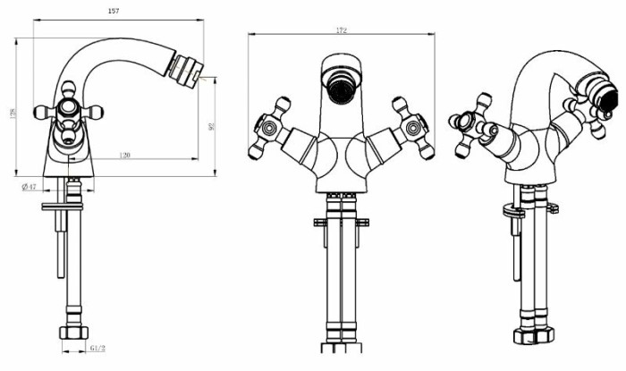 Смеситель для раковины, бронза, Satine Boheme 317-ST