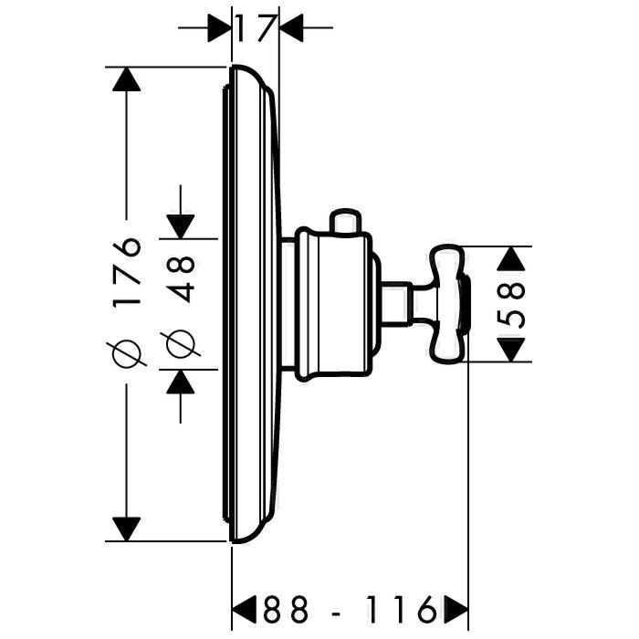 Термостат для душа Montreux Axor, сталь арт. 16815800