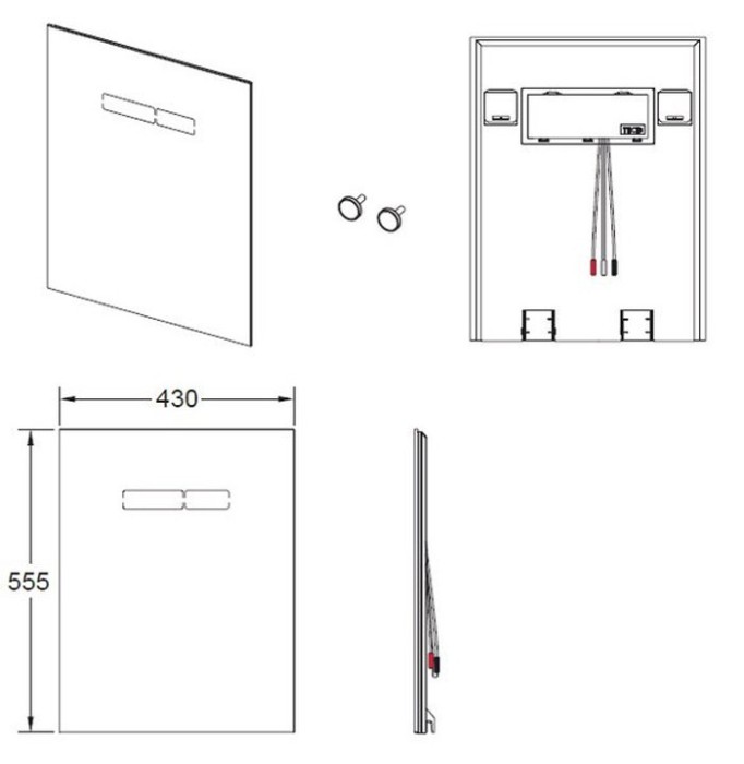Комплект для установки унитаза-биде duravit, с верхней панелью 430?555?16 мм, с сенсорным блоком управления sen-touch стекло, белый, lux TECE арт. 9650002 9650103