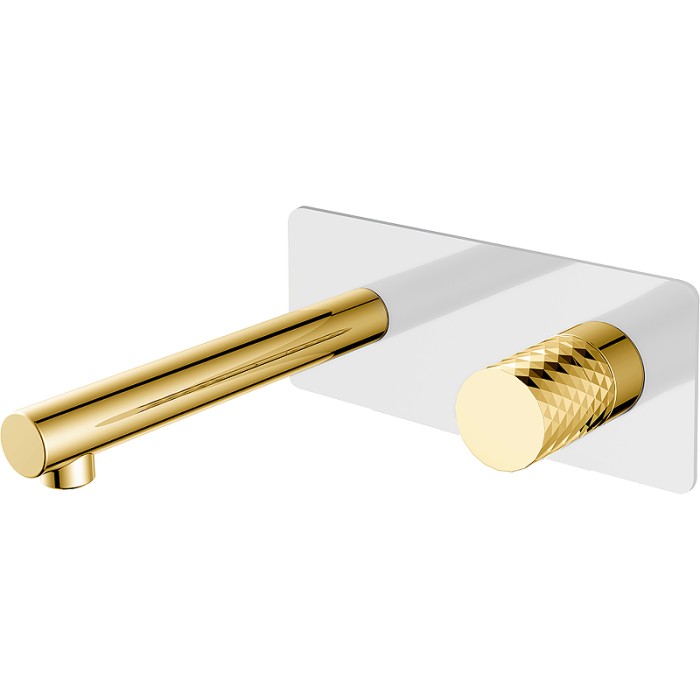 Смеситель для раковины, White diamond gold, Stick Boheme 125-WG