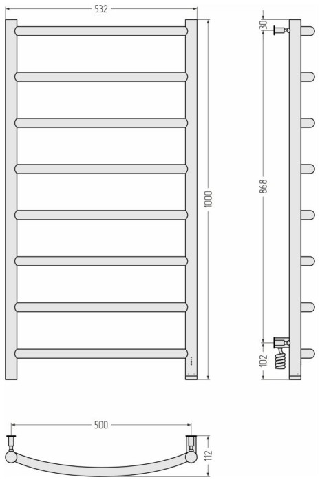 Сунержа Электрический полотенцесушитель 500x500, Галант 4.0, 31-0831-1050 цвет: матовый чёрный