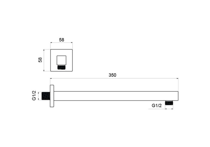 Держатель верхнего душа настенный 350 мм, Aquatek, хром арт. AQ2175CR