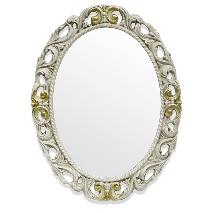 Зеркало в раме 72х92см, слоновая кость/золото, Tiffany World - TW03642avorio/oro