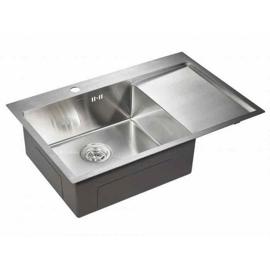 Мойка для кухни нержавеющая 780х510мм Paulmark ATLAN L, брашированная нерж. сталь, левая - PM217851-BSL