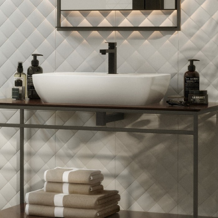 Однорычажный смеситель для раковины без донного клапана 3/8, Futura Kerama Marazzi, черный - 66411KM.01.093