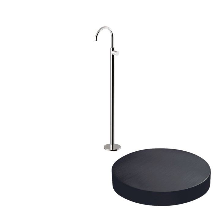 Смеситель для раковины напольный, однорычажный, Giulini My ring deluxe, ганметал арт. MR0090DLCRNS