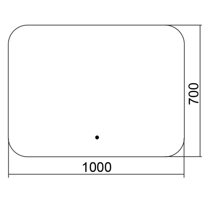 Зеркало 1000х700 влагостойкое с подсветкой, сенсорный выключатель с функцией диммера, Azario Alone raggio - CS00078966