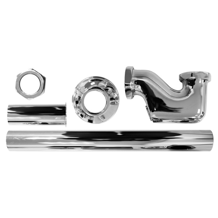 Сифон универсальный литой, без выпуска, G 1 1/4 латунь, хром Azario, Basic - AZ-110-CHR