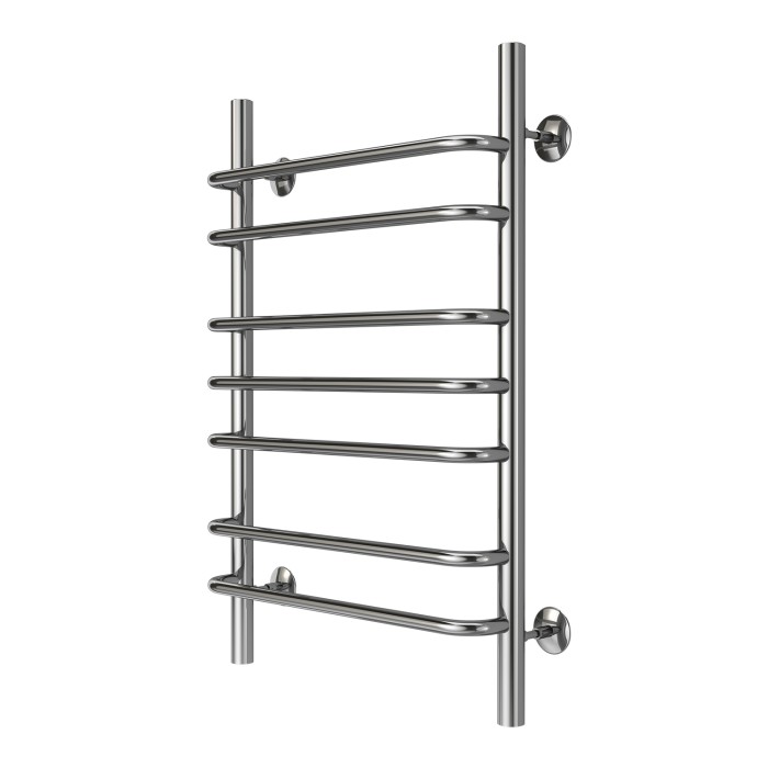Полотенцесушитель водяной 500/800 7 секций, нижнее/диагональное подключение, 1/2", хром, Ferrara Azario - AZ09158