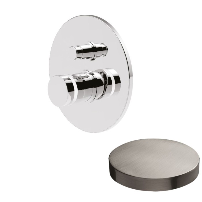 Встраиваемый смеситель для душа, однорычажный, с кнопкой-переключателем, на 2 режима, Giulini My ring, никель матовый арт. MR0063EPNKO