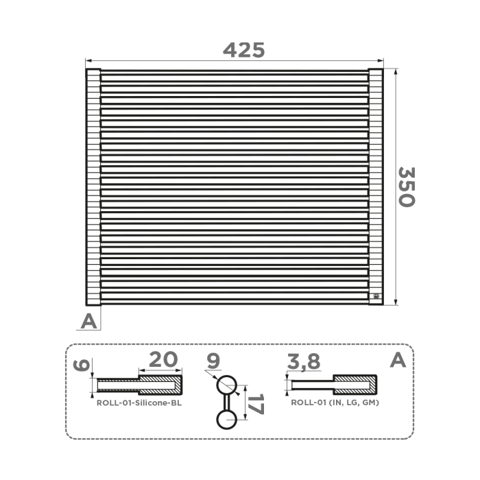 Ролл-мат Omoikiri ROLL-01-IN, 4997003 цвет: нержавеющая сталь