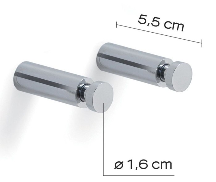 Набор из 2-х длинных крючков Gedy, 2229(13) цвет: хром