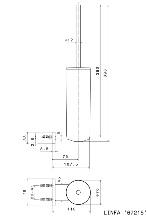 Ершик Newform Round accessories цвет PVD Brushed copper bronze арт. 67215.59.067