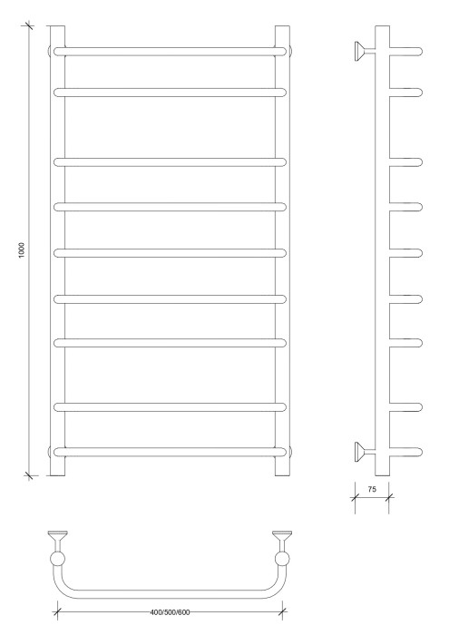 Полотенцесушитель водяной 100x60 Мерида 2 (хром) Secado арт. 4603777445553