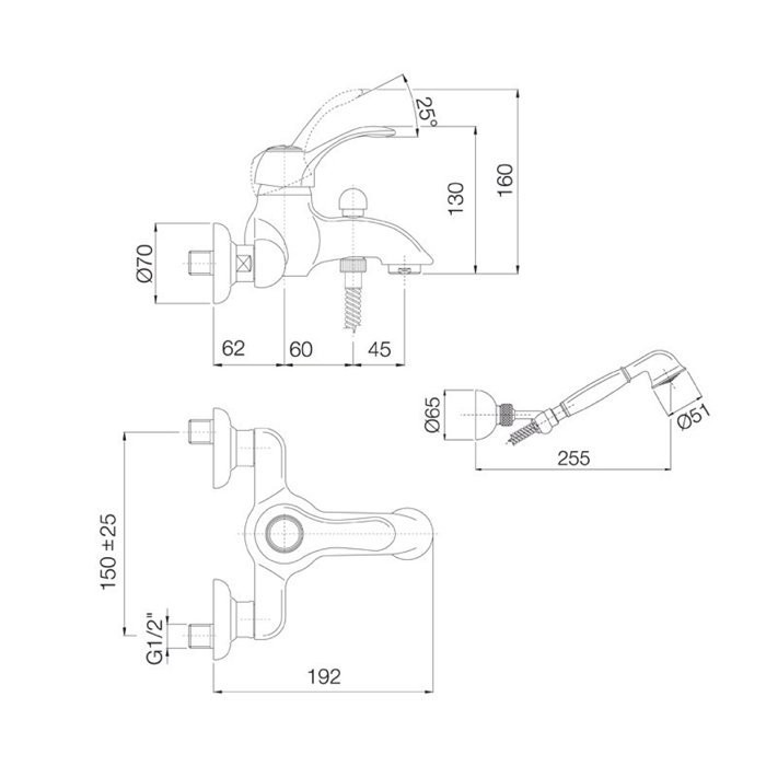 Fima Carlo Frattini Смеситель на ванну с душевым комплектом, Lamp, F3304CR цвет: хром