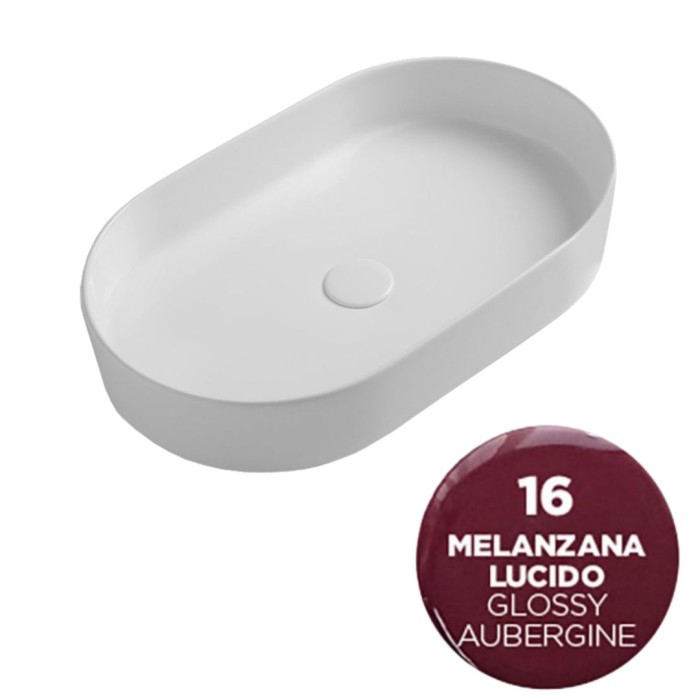 Накладная раковина, 60x36xh12 см, Olympia ceramica Smash, баклажан глянцевый арт. SMA42SO6016