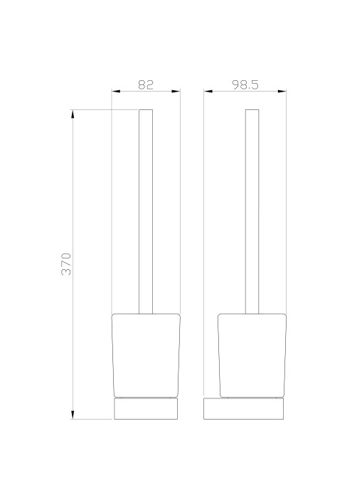 Туалетный ершик в комплекте, Wonzon & Woghand, WW-9529 цвет: хром