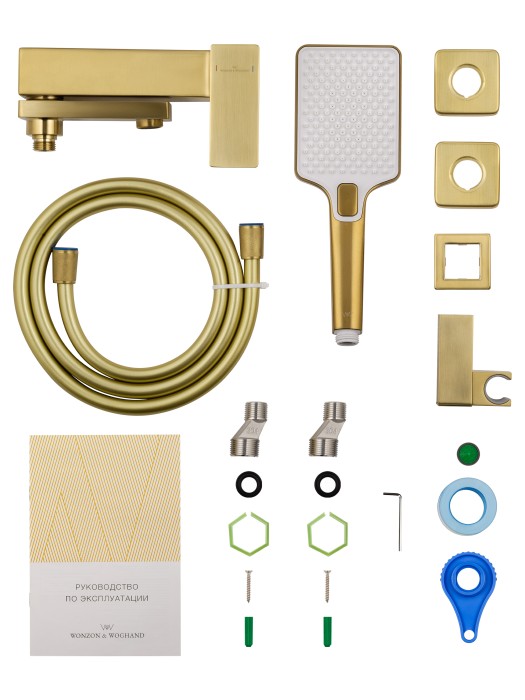 Смеситель для ванны с душем, Wonzon & Woghand Cube 2.0, WW-88037068-BG цвет: золото