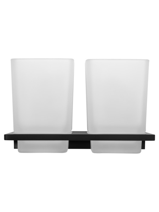 Два стакана для зубных щеток с держателем, Wonzon & Woghand Eclipse, WW-9128-BL цвет: черный