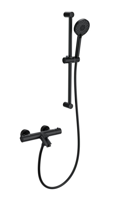 Смеситель для ванны с душевым гарнитуром и термостатом, Wonzon &amp; Woghand, WW-C2002-A-MB цвет: черный