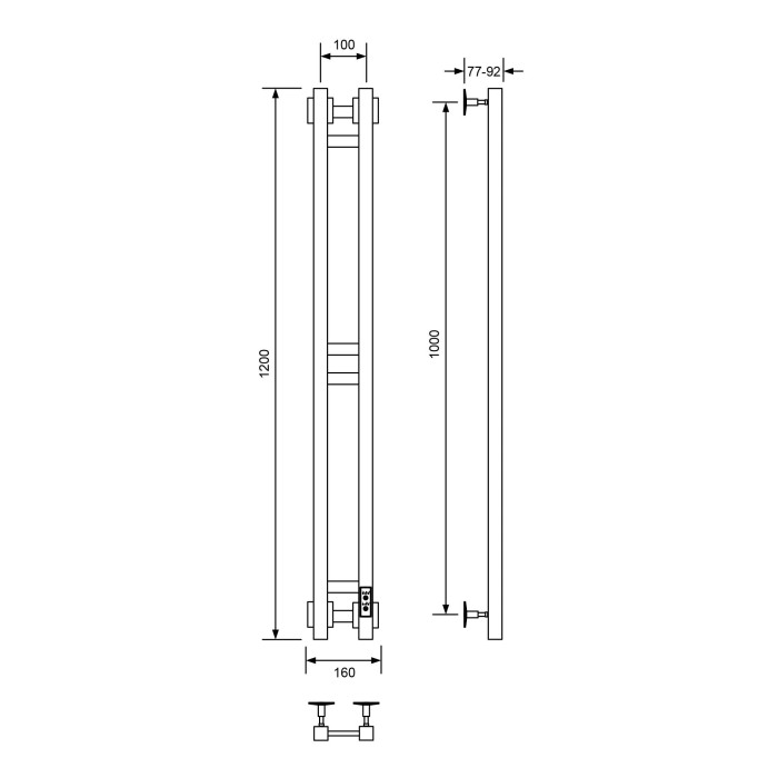 Электрический полотенцесушитель 10x120, Veconi Еро-A арт. E12010B-A