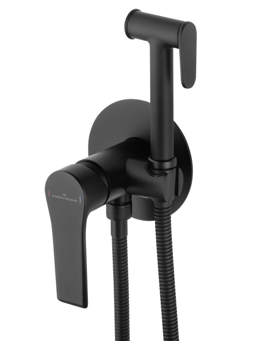 Смеситель с гигиеническим душем встраиваемый, Wonzon & Woghand Brilliant, WW-88829079-MB цвет: черный