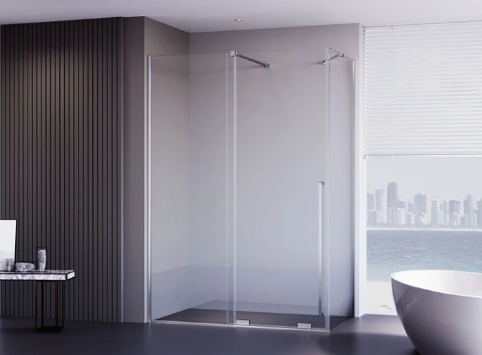 Душевой угол 1500х900x2000 Veconi Premium Trento, брашированный графит, стекло прозрачное арт. PTC50-SP-15090-GR-01-C4