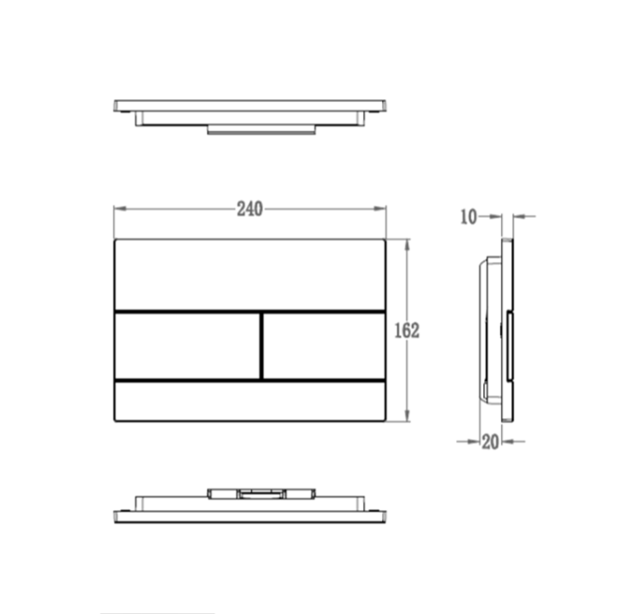 Кнопка смыва для инсталляции механическая, Wonzon & Woghand, WW-IB235-CR цвет: хром