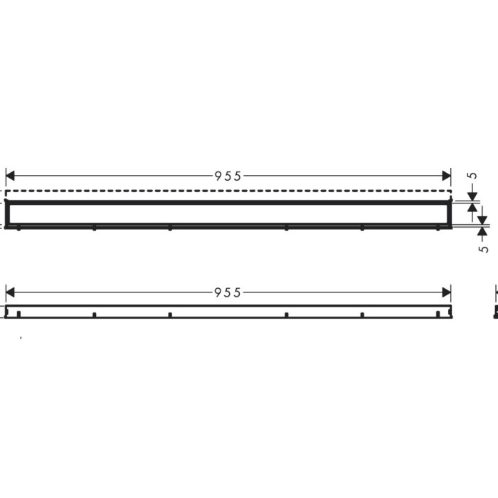 Внешняя часть трапа для душа Match, 100 см, с регулировкой по высоте RainDrain Match Hansgrohe, черный арт. 56041670