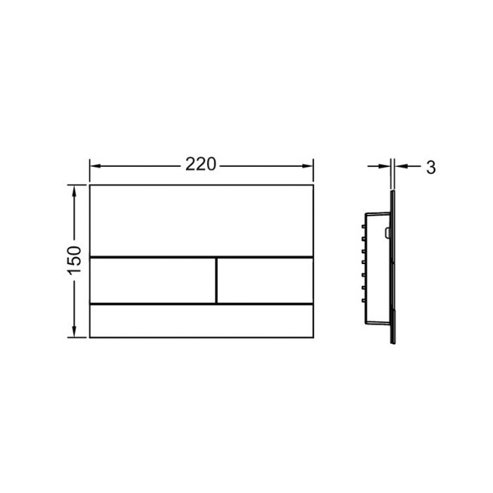 Панель смыва для унитаза, с покрытием против отпечатков пальцев, сатин никелированный, square ii TECE арт. 9240843