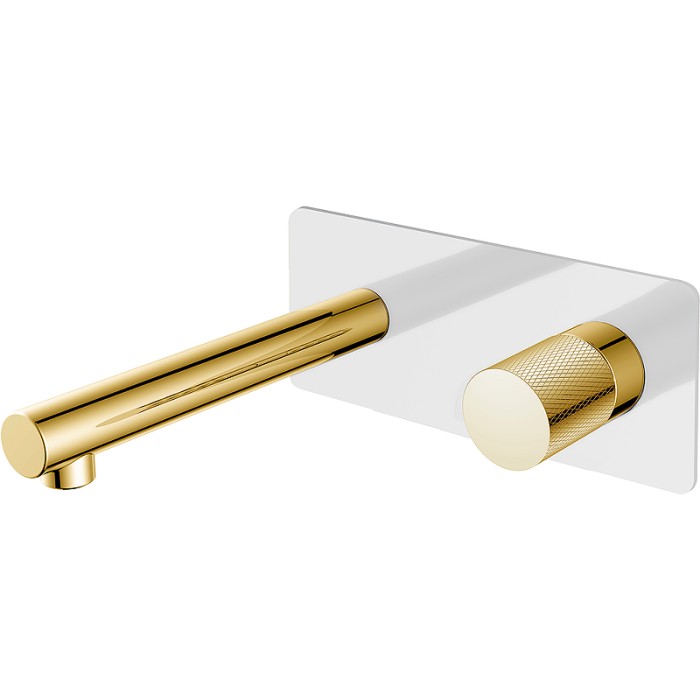 Смеситель для раковины, White touch gold, Stick Boheme 125-WG.2