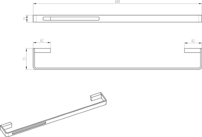 Полотенцедержатель, Q, Boheme 10942-CR-B