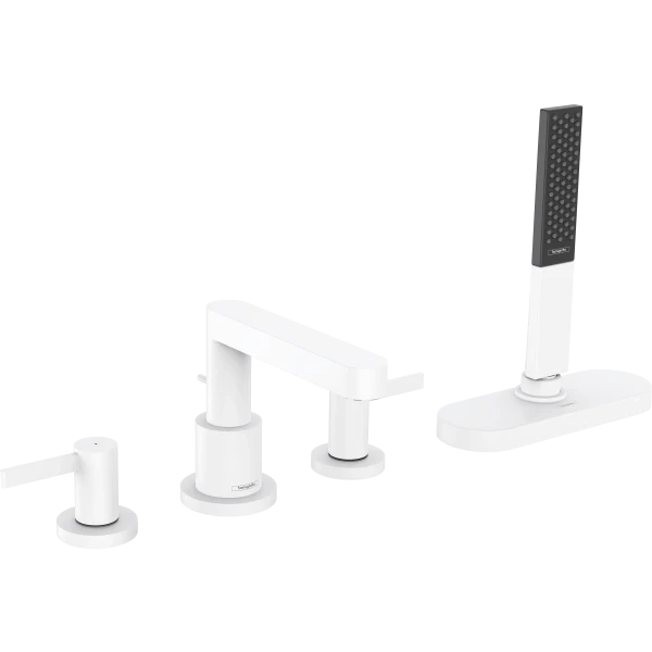 Смеситель для ванны на 4 отверстия, Hansgrohe Finoris, белый арт. 76444700