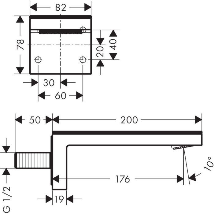 Излив для ванной MyEdition Axor, черный / хром арт. 47410600