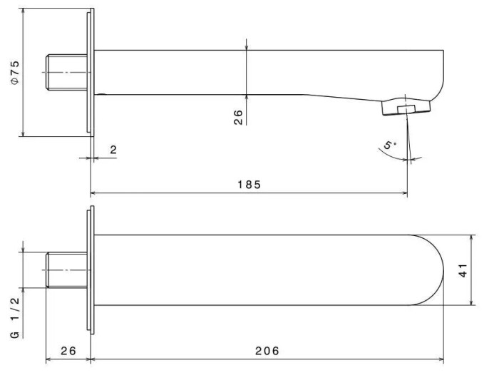 Настенный излив, Ole Kerama Marazzi, золотой - 69487КМ.М0.071