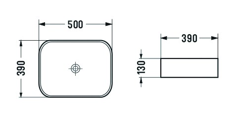 Раковина накладная 500х390х130 светло-серая, Azario - AZ-78109MH
