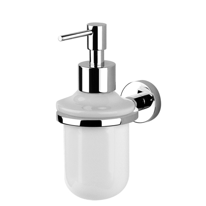 Дозатор для жидкого мыла, Giulini Moderna, хром, стакан белый арт. RG0836