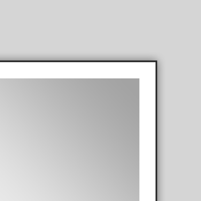 Зеркало 1000х700 подогрев, сенсорный выключатель с функцией диммера, в алюминиевом корпусе черного цвета, Azario Ника - AZ-Z-059WHCS