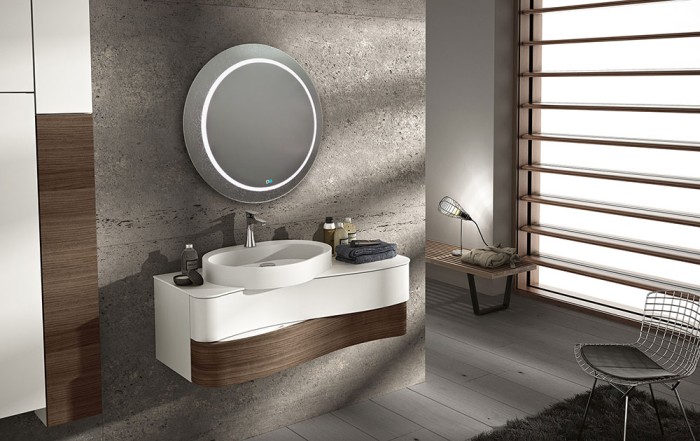 Зеркало Лаго-8 Д770 c подсветкой и диммером, сенсорный выключатель, подогрев+Bluetooth, Azario Лаго - LED-00002395