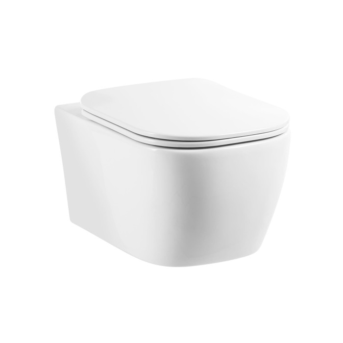 Подвесной унитаз, безободковый, BelBagno, белый глянцевый, GENOVA арт. BB1102CH/BB1102SC