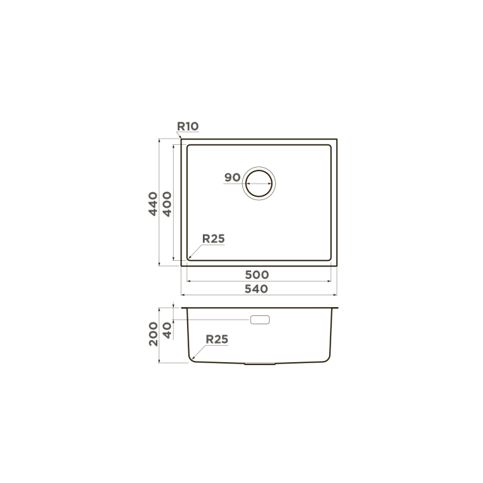 Кухонная мойка Omoikiri Tadzava 54-U, цвет I-IN нерж. сталь, цвет нержавеющая сталь арт. 4993512